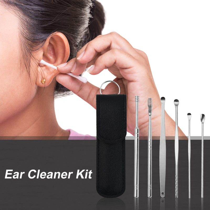 6 Pieces Set of Stainless Steel Earwax Collector